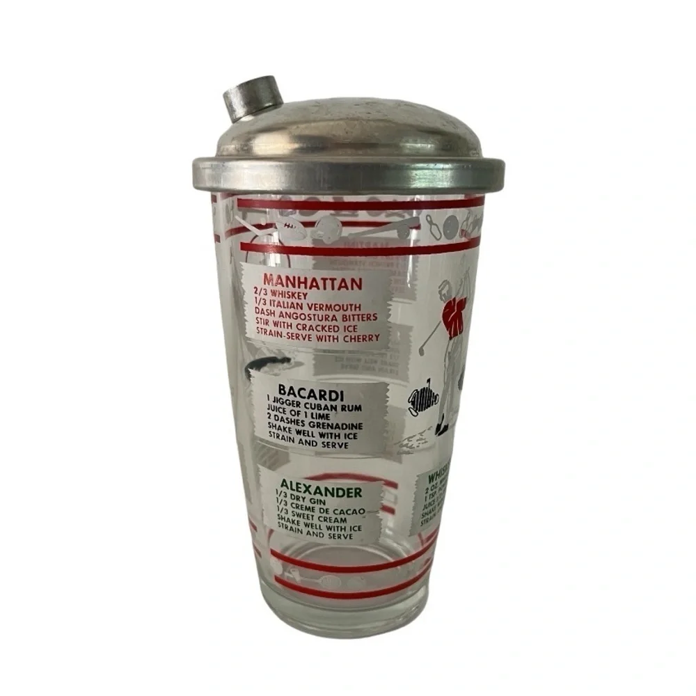 Classic Mi-century Cocktail Mix Shaker with Lid
